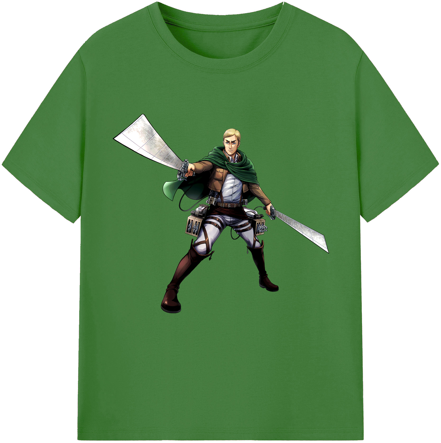 （画像用） 進撃の巨人 エルヴィン・スミス Attack on Titan Erwin Smith レディースカジュアルプリントTシャツ（綿100％）